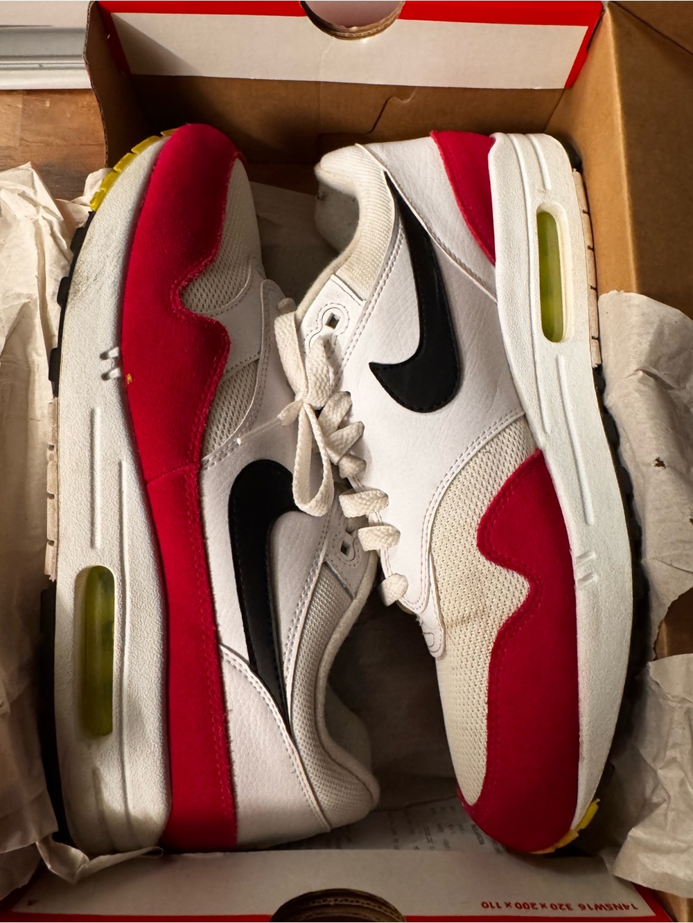 Nike Air Max 1 White Black Volt Rush Pink
